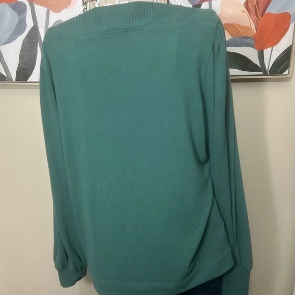 LOFT Teal Boatneck Sweater- super soft! - Picture 4 of 5